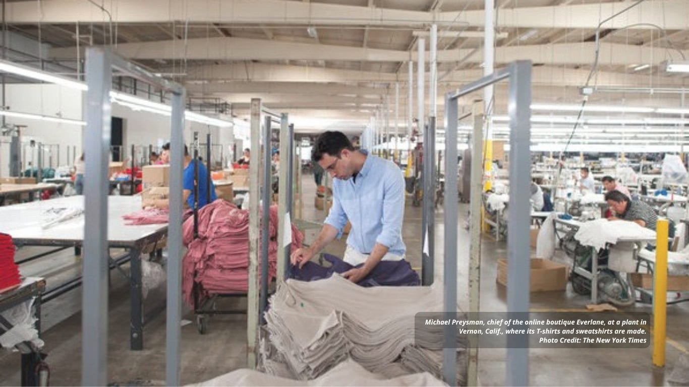 Michael Preysman, chief of the online boutique Everlane, at a plant in Vernon, Calif., where its T-shirts and sweatshirts are made. Photo Credit The New York Times